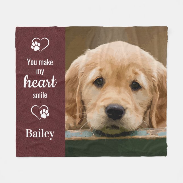Couverture Polaire Photo personnalisée pour animal de compagnie Amour (Devant (Horizontal))