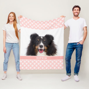 Couverture Polaire Photo Pet Personnalisée Rose Vierge Avec Patrouill