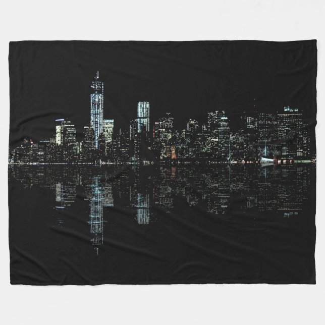 Couverture Polaire Photo renversante de nuit d'horizon de New York (Devant (Horizontal))