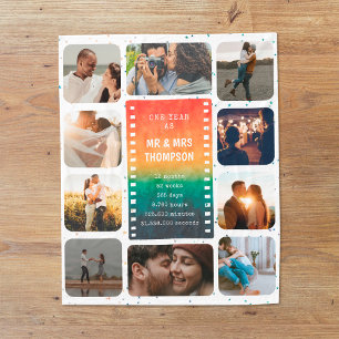Couverture Polaire Photo Rétro Coucher de Soleil M. et Mme 1er Annive