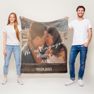 Couverture Polaire Photo unique Rustique Nous sommes engagés Couple 