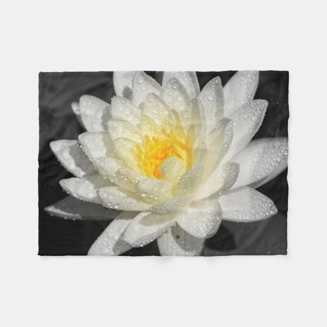 Couverture Polaire Photo White Water Lily (Devant (Horizontal))