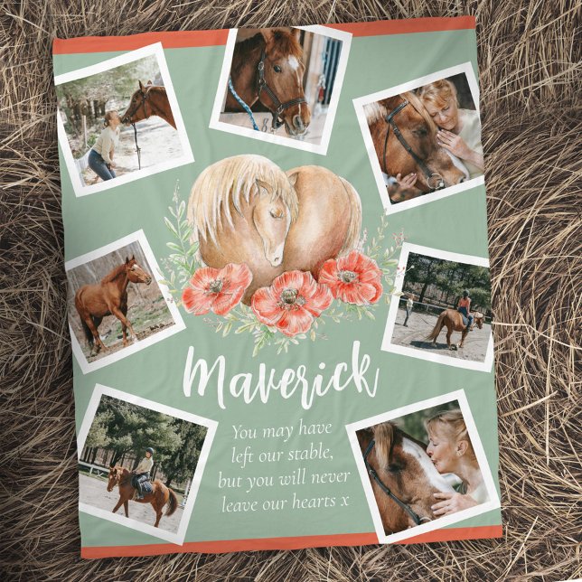 Couverture Polaire Photos d'aquarelle du cheval (Créateur téléchargé)