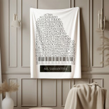 Piano Word Cloud cadeau pour professeur de piano