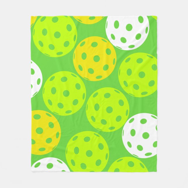 Couverture Polaire Pickleball Anniversaire Soirée Sport Vert (Devant)