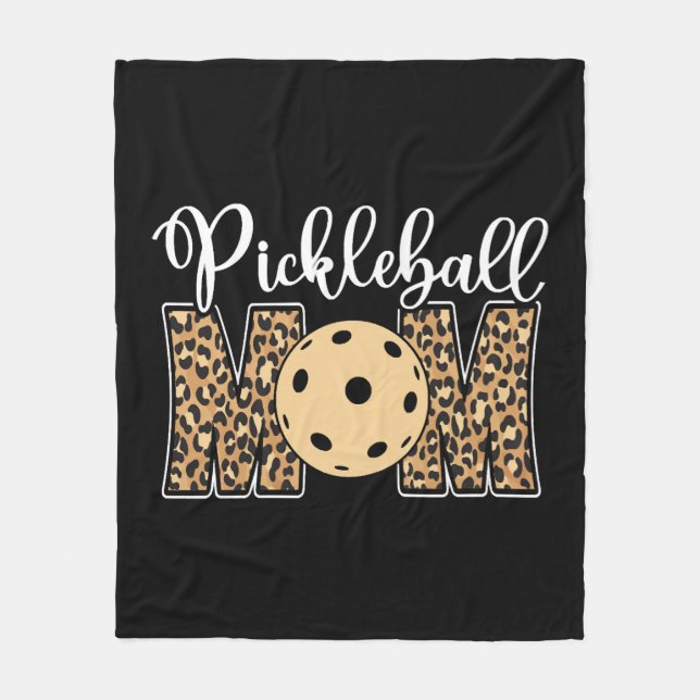 Couverture Polaire Pickleball maman léopard (Devant)