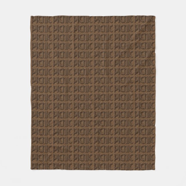 Couverture Polaire Picnic Funny Wicker Typographie Brown Texte (Devant)