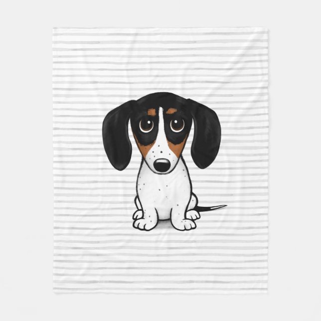 Couverture Polaire Piebald Dachshund Cute Chien Coquelicot Blanche (Devant)