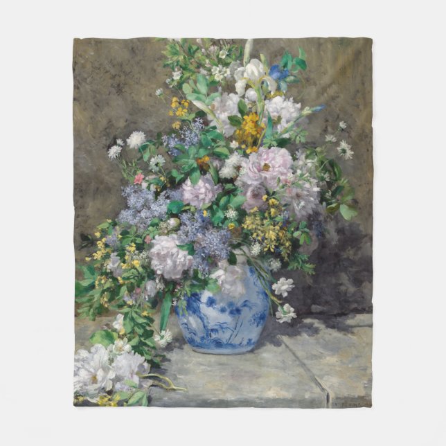 Couverture Polaire Pierre-Auguste Renoir - Bouquet de printemps (Devant)