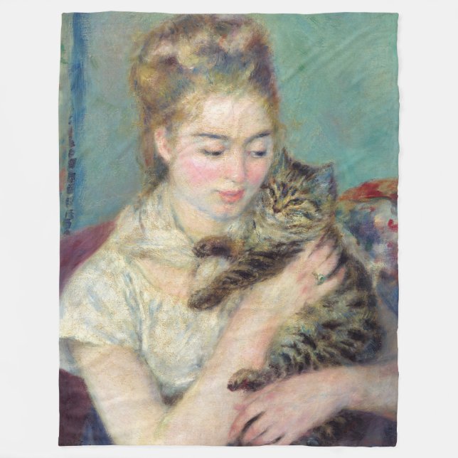 Couverture Polaire Pierre-Auguste Renoir - Femme avec chat (Devant)