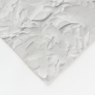 Couverture Polaire Pierre texturée blanche, Art Abstrait monochrome