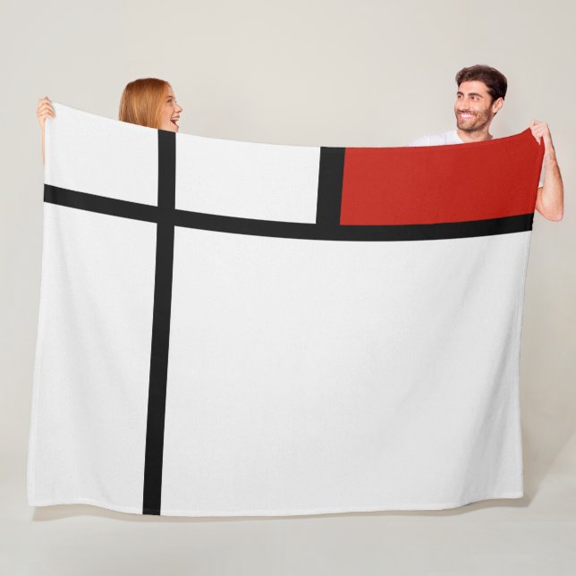 Couverture Polaire Piet Mondrian - Composition Abstrait géométrique (En situation)