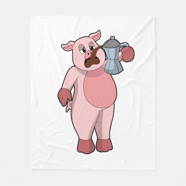 Couverture Polaire Pig with coffee pot (Devant)