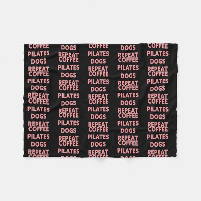Couverture Polaire Pilates de café femmes Chiens Répéter  (Devant (Horizontal))