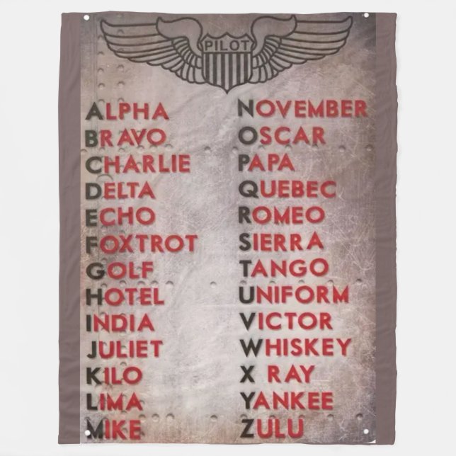 COUVERTURE POLAIRE PILOTES ALPHABET (Devant)