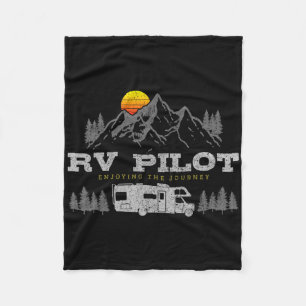 Couverture Polaire Pilotes de camping-car vintage montagne randonnée