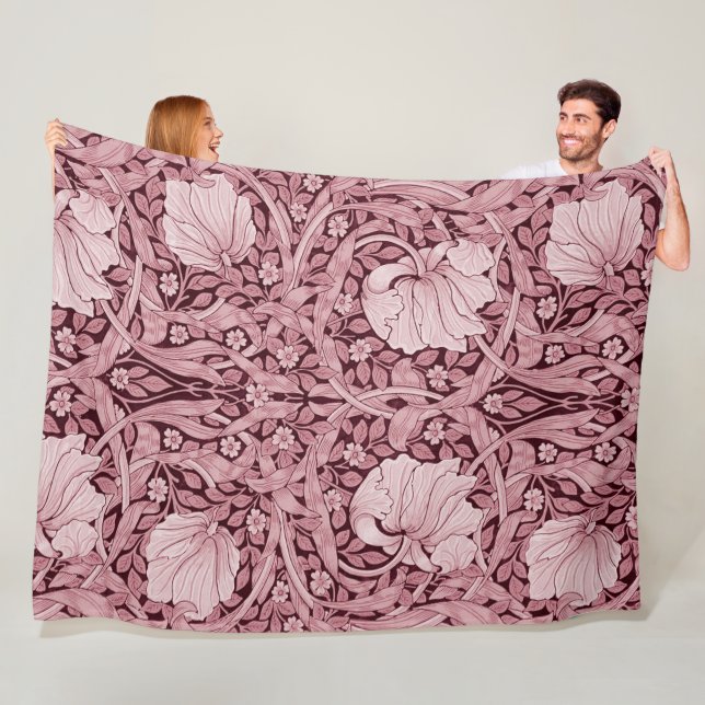 Couverture Polaire Pimpernel Maroon, William Morris (En situation)