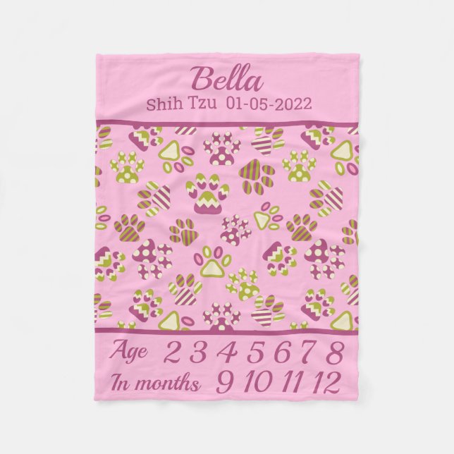 Couverture Polaire Pinces roses Pet Pet Pet Jalon Blanche (Devant)
