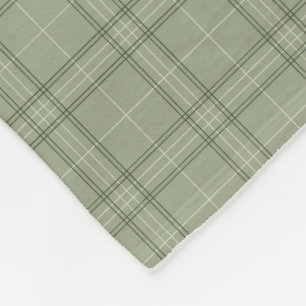 Couverture Polaire Pine Deer Plaid - sauge vert cabincore tartan.