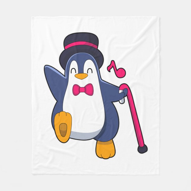 Couverture Polaire Pingouin en Groom avec Cravate (Devant)