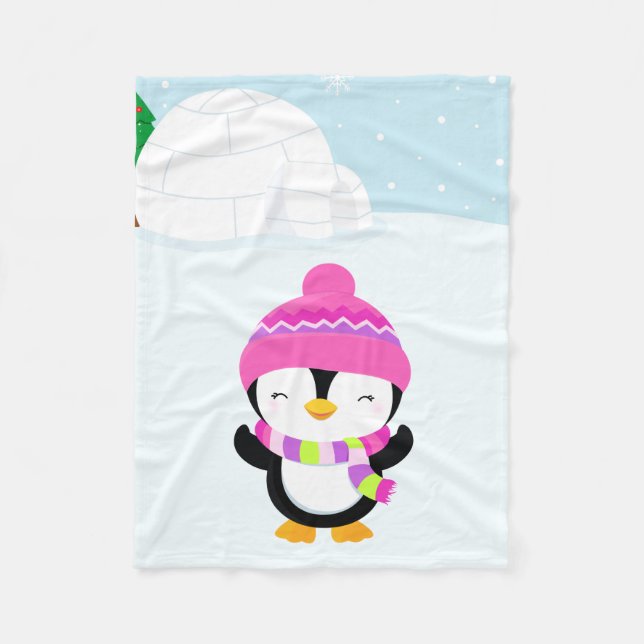 Couverture Polaire Pingouin mignon (Devant)