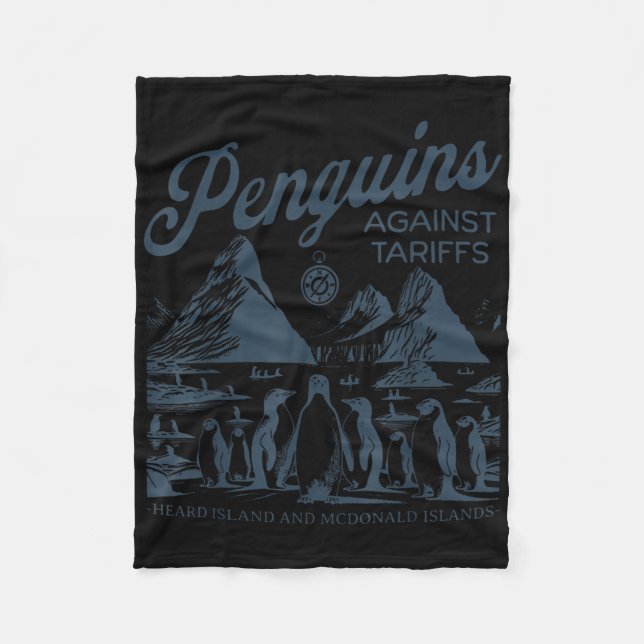 Couverture Polaire Pingouins amusants contre les tarifs douaniers Hea (Devant)