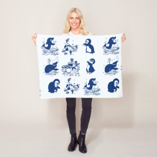 Couverture Polaire Pingouins, baleines et dauphins