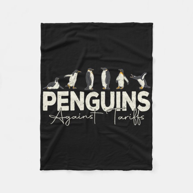 Couverture Polaire Pingouins contre les droits de douane Drôle animal (Devant)