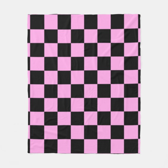 Couverture Polaire Pink and Black Checkered Square Pattern  (Devant)