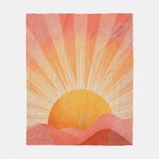 Couverture Polaire Pink and Orange Boho Sunrise