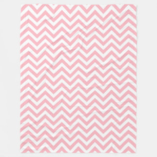 Couverture Polaire Pink and White Large Chevron Zig Zag