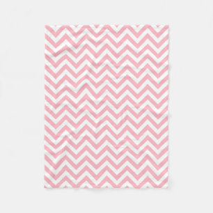 Couverture Polaire Pink and White Large Chevron Zig Zag