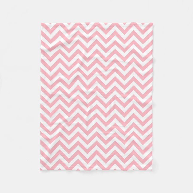 Couverture Polaire Pink and White Large Chevron Zig Zag (Devant)