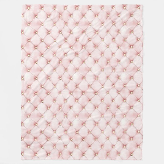 Couverture Polaire Pink Blush Gold Tufts Anniversaire (Devant)
