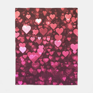 Couverture Polaire Pink Bokeh Hearts papier peint Arrière - plan numé