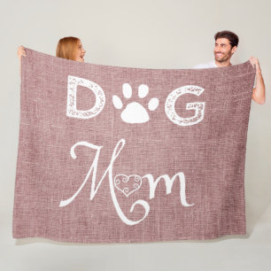 Couverture Polaire Pink Burlap Chien Maman Blanche polaire