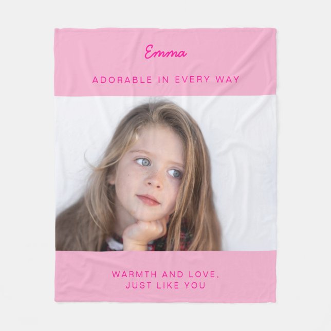 Couverture Polaire Pink Fleece Blanket With Photo (Devant)