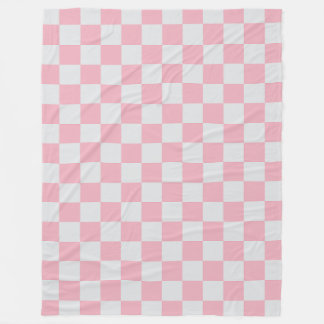 Couverture Polaire Pink + Grey Check À damiers Checkerboard Motif