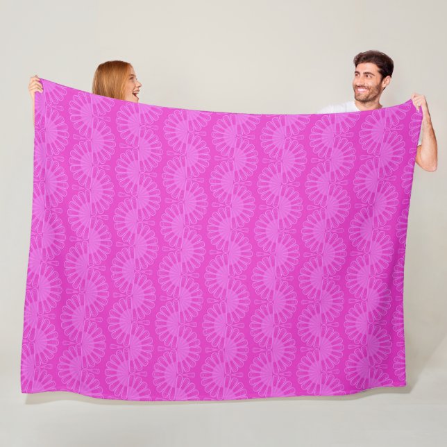 Couverture Polaire pink neon bright geometric pattern (En situation)