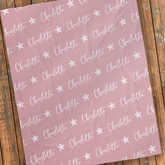 Couverture Polaire Pink Nom répétitif Monogramme Star Girl