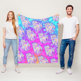 Couverture Polaire Pink Scribble mignonne Girone Dragon Wyvern Inugam