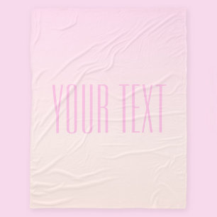 Couverture Polaire Pink to Peach Sunset Ombre avec texte personnalisa
