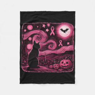 Couverture Polaire Pink Van Gogh Chat Halloween Cancer du sein Prix