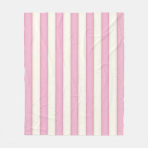 Couverture Polaire Pink & White Victorian Stripes Style chalet Fleec