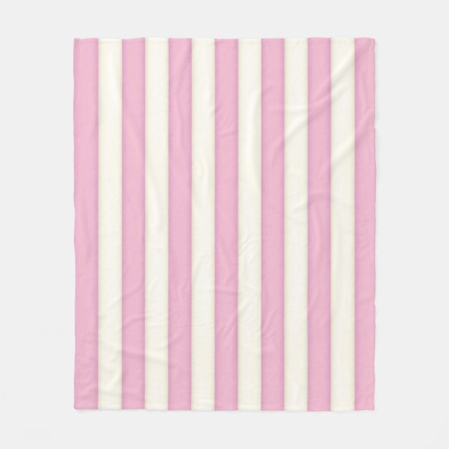 Couverture Polaire Pink & White Victorian Stripes Style chalet Fleec (Devant)