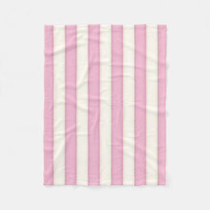 Couverture Polaire Pink & White Victorian Stripes Style chalet Fleec