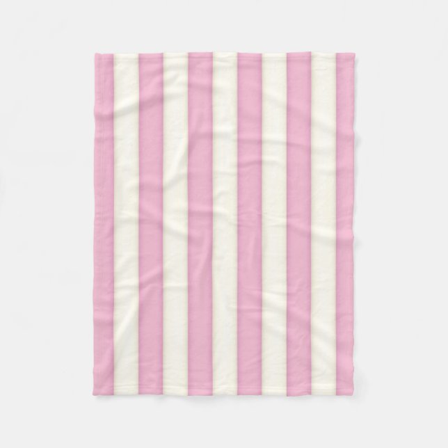Couverture Polaire Pink & White Victorian Stripes Style chalet Fleec (Devant)