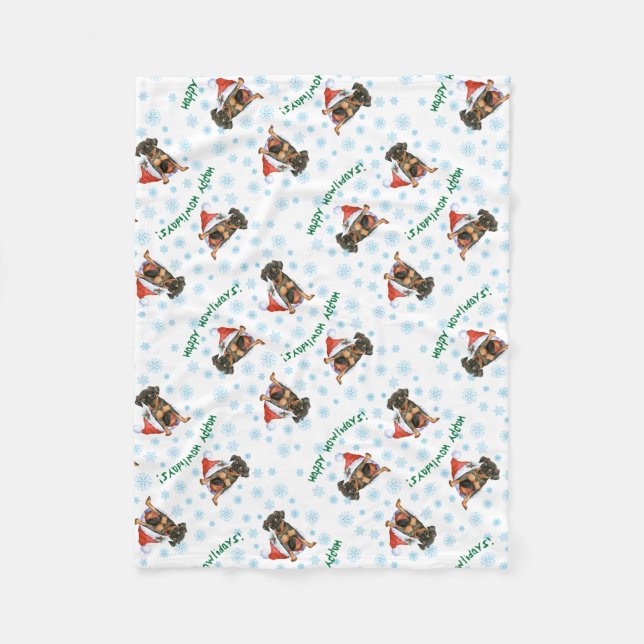 Couverture Polaire Pinscher miniature heureux de Howlidays (Devant)