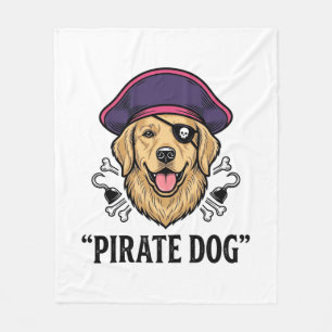 Couverture Polaire Pirate Dog Modèle de T-Shirt Gravure Vintage_1