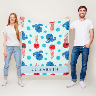 Couverture Polaire Pirate Octopus, Pirate Jellfish, Mer, Votre Nom